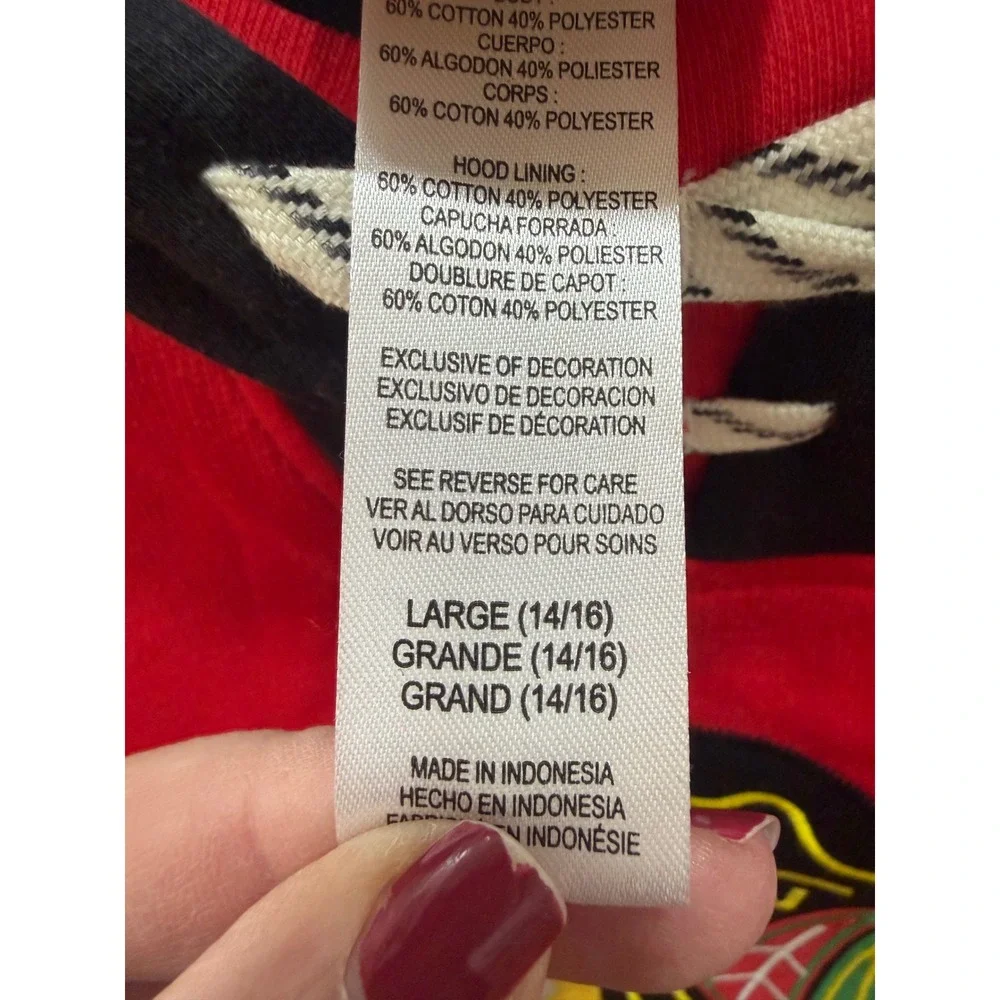 NHL Chicago Blackhawks‎ Youth Large 14/16 Legacy Collection Hoodie Red NEW